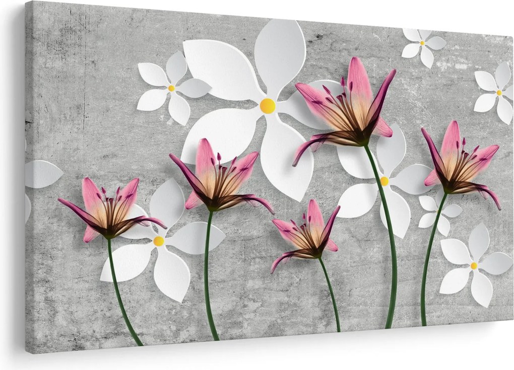 Tablou cu abstracție florală (90x60 cm)