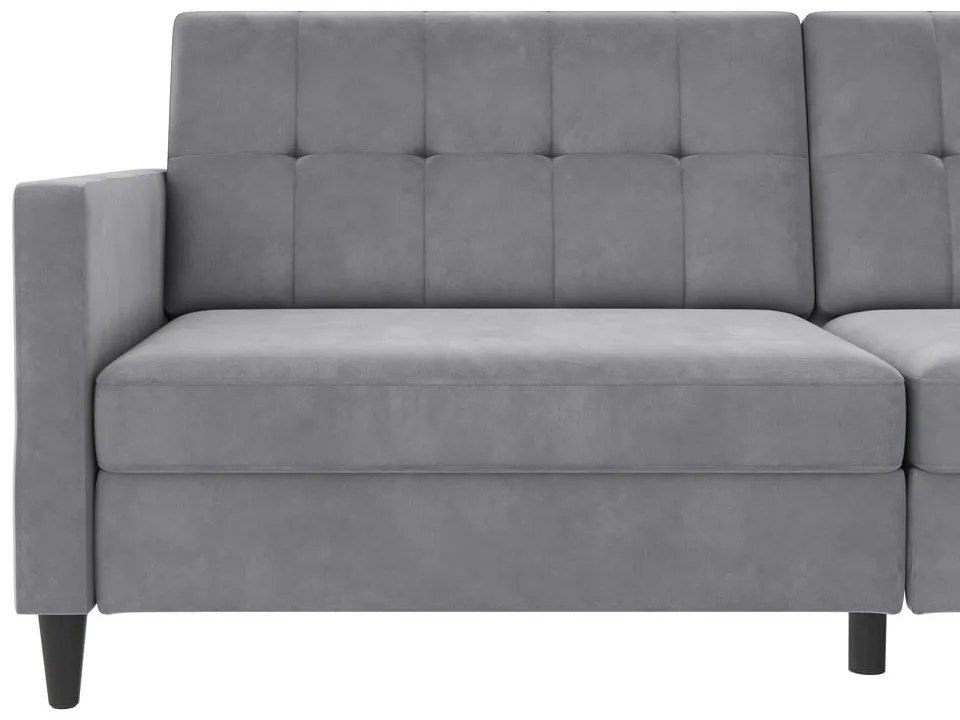 Canapea gri deschis cu tapițerie din catifea 203 cm Hartford – Støraa