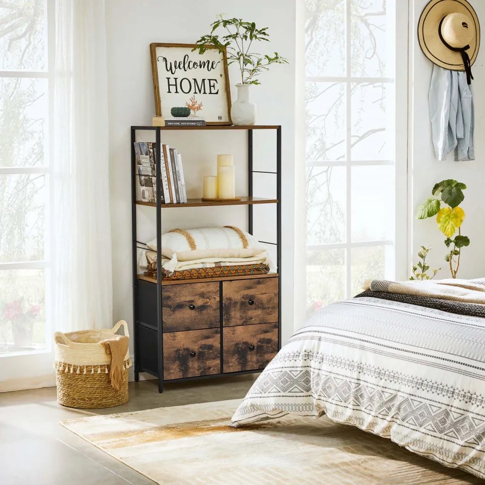 Dulap diverse, maro rustic / negru, MDF
