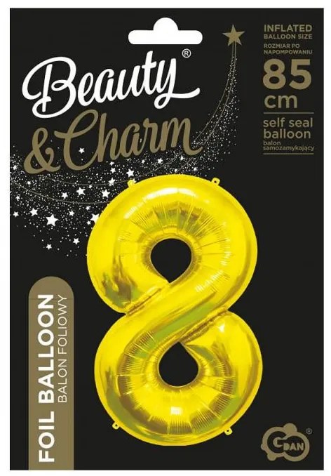 Numere Gold, Bălare de folie de număr 8 aurie de 85 cm