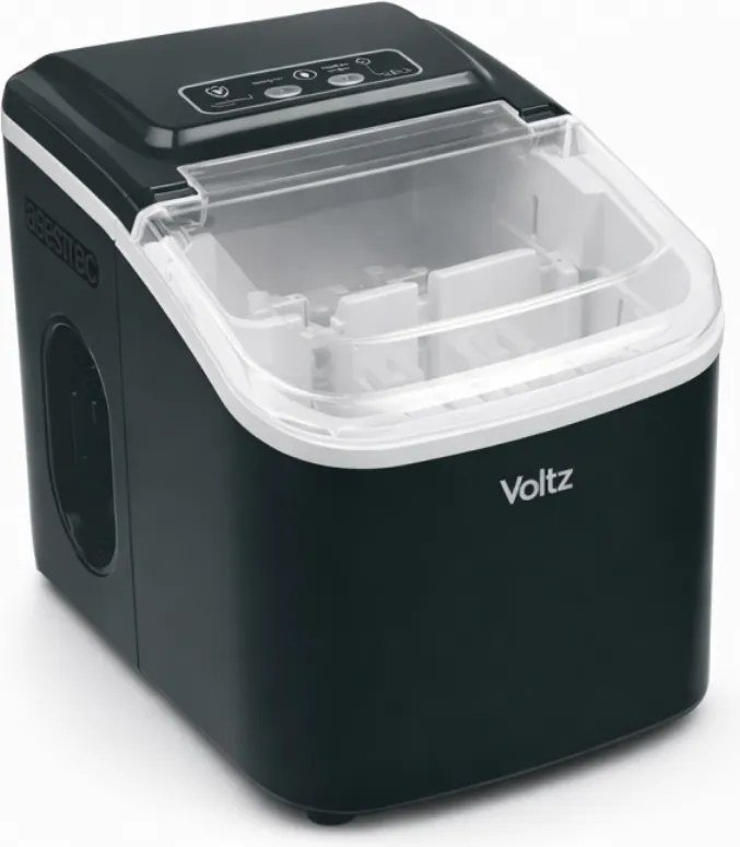 Masina de facut gheata Oliver Voltz OV51447E, 120 W, 0,8 l, 12 kg/24 ore, R600a, Autocuratare, Comanda tactila, Negru