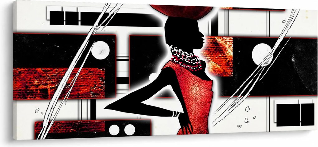 Tablou picuturii cu damă străveche (120x50 cm)