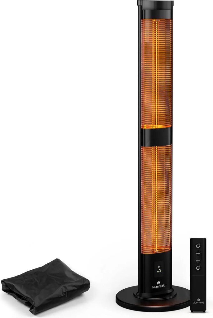 Blumfeldt BlazeTower încălzitor cu infraroșu| 3000 W, exterior, 3 niveluri, IP45, telecomandă, timer