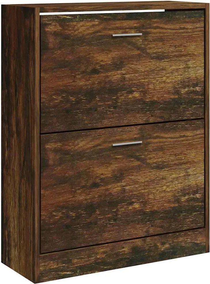vidaXL Pantofar, stejar fumuriu, 63x24x81 cm, lemn compozit