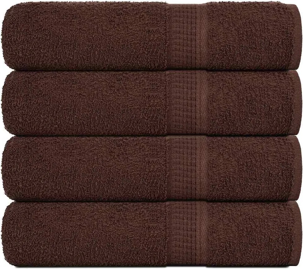 vidaXL Prosoape de baie, FROGN, 4 buc., maro, 100x150 cm, 360 g/m²