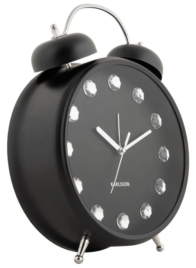 Karlsson 6019BK ceas de masă/alarmă de designnegru, dia. 30 cm