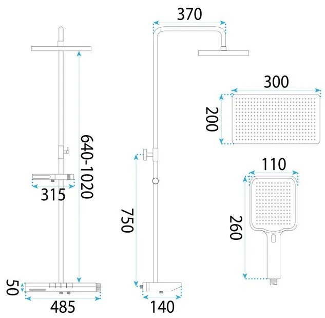 Set dus cu termostat REA Pedro titan
