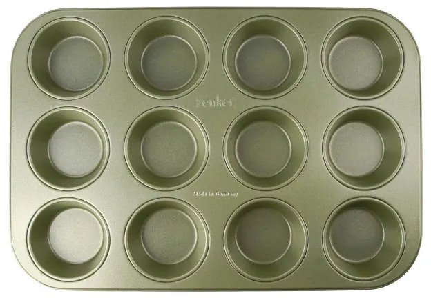 Forma pentru briose 12 Zenker 7456, 7 cm, Acoperire ILAG Maximizing Green, Pana la 180°C, Verde