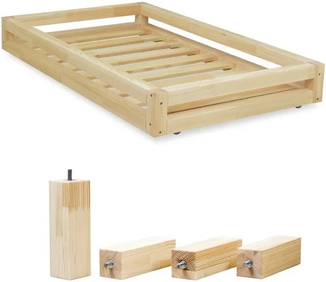 Set sertar natural pentru pat și 4 picioare înălțătoare, pentru patul Benlemi 90 x 200 cm