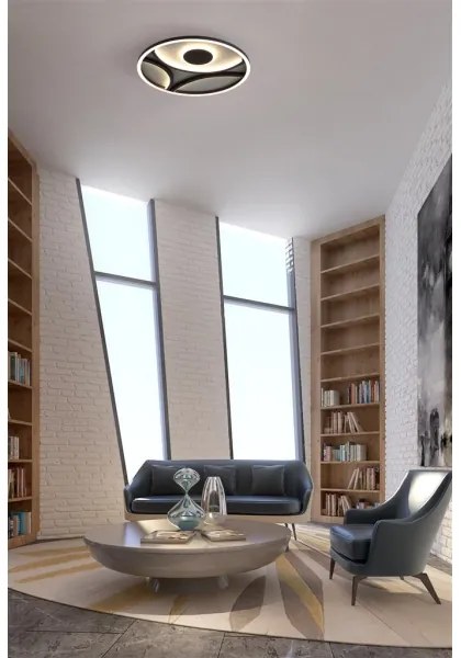 Searchlight 82100-39BK - Plafonieră LED dimmabilă ZENDISC, 20 W, 230 V, 3000 K, diam. 39 cm