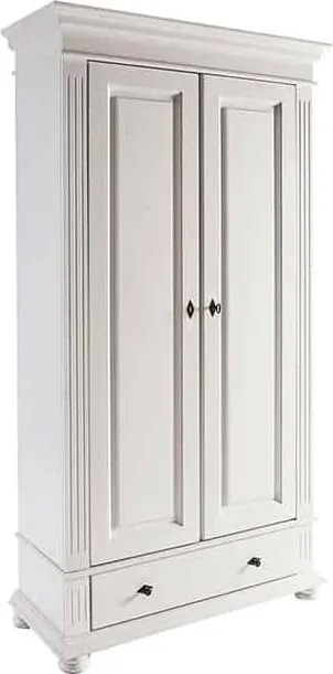 Dulap lemn masiv alb Ariana, 110 × 46 × 200 cm
