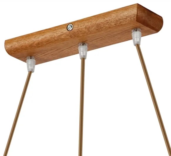 Pendul pe cablu AIDA 3xE27/60W/230V, Ø 25 cm, stejar