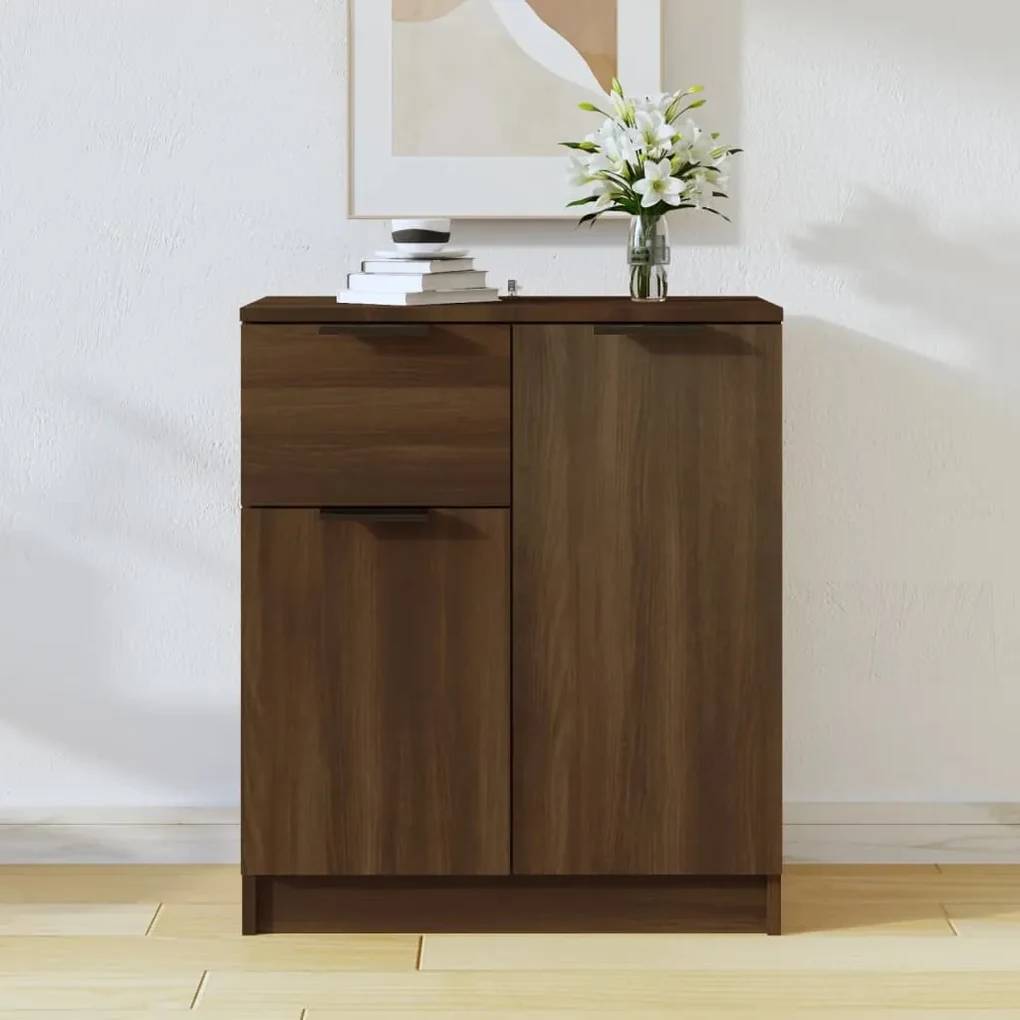 816999 vidaXL Servantă, stejar maro, 60x30x70 cm, lemn prelucrat
