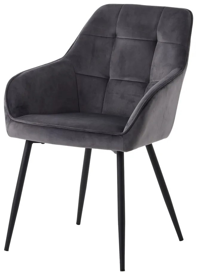 Set de scaune de sufragerie gri cu cotiere 2 buc. tapițat Nolan Square – Unique Furniture