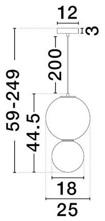 Pendul LED decorativ portelan mocha, sticla alb, NOESIS