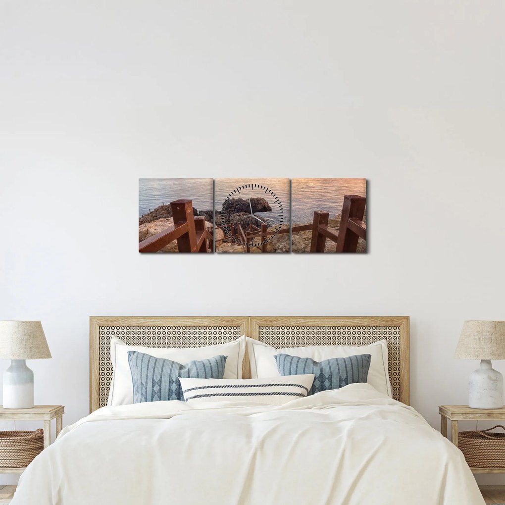Tablou - Coborâre la mare (cu ceas) (90x30 cm)