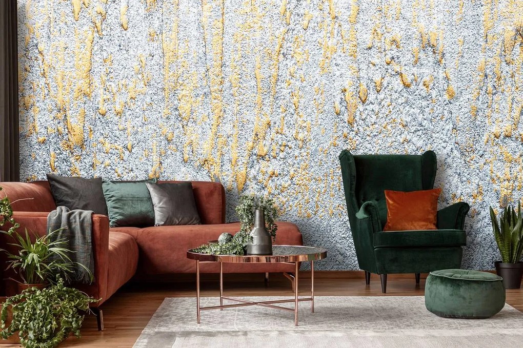 Fototapet - Tencuială aurie argintie (152,5x104 cm)