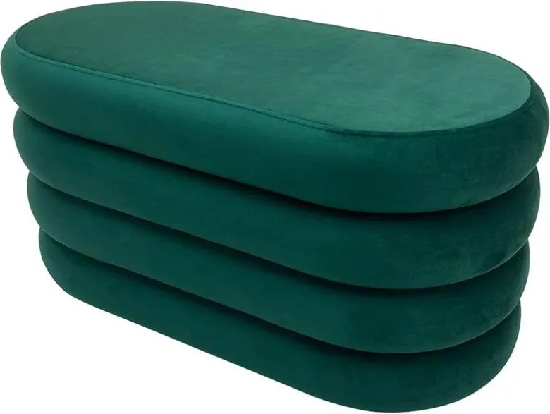 Bancheta cu spatiu de depozitare Catifea Verde, VOGUE 85cm