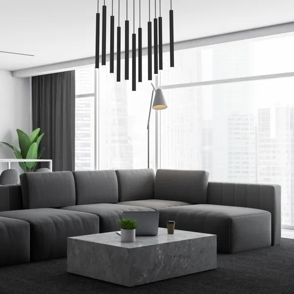 Lustră pe cablu MONZA 11xG9/8W/230V neagră