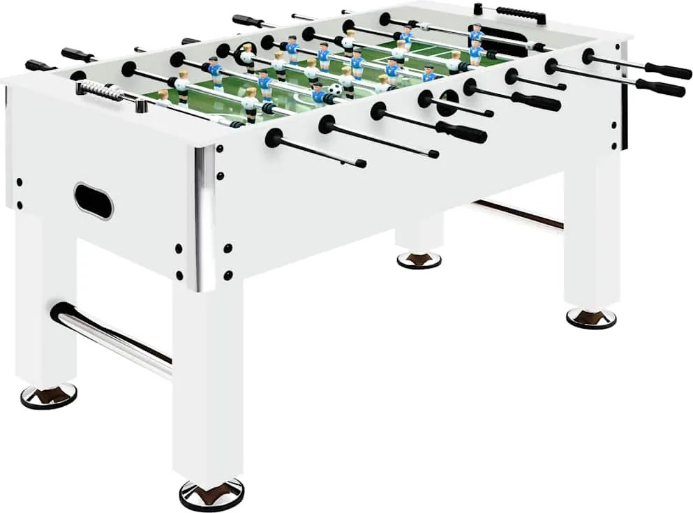 vidaXL Masă de fotbal, alb, 140x74,5x87,5 cm, oțel, 60 kg