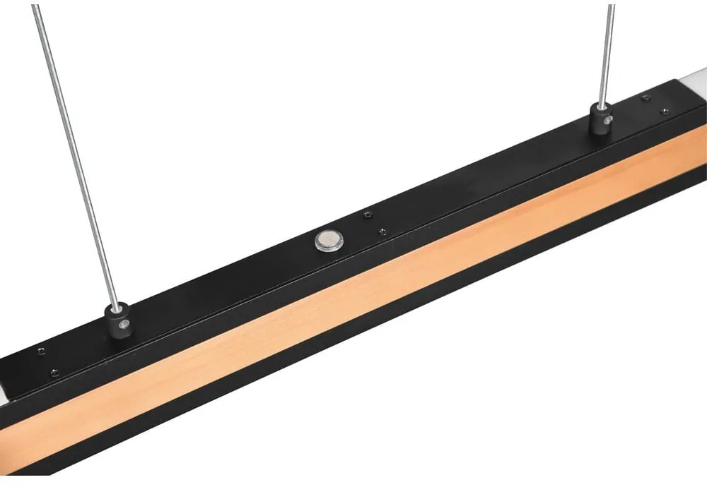 Lustră neagră/în culoare naturală LED Deacon – Trio