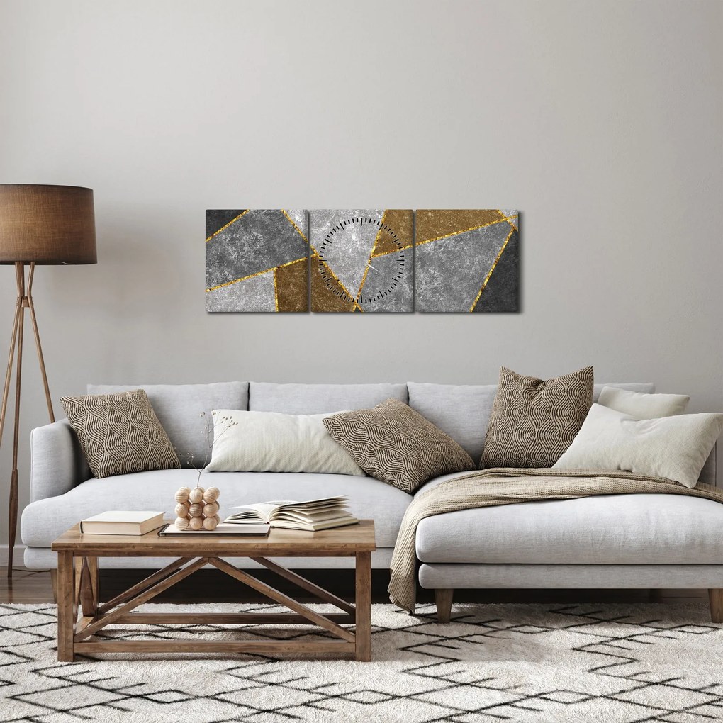 Tablou - Imitarea materialelor (cu ceas) (90x30 cm)
