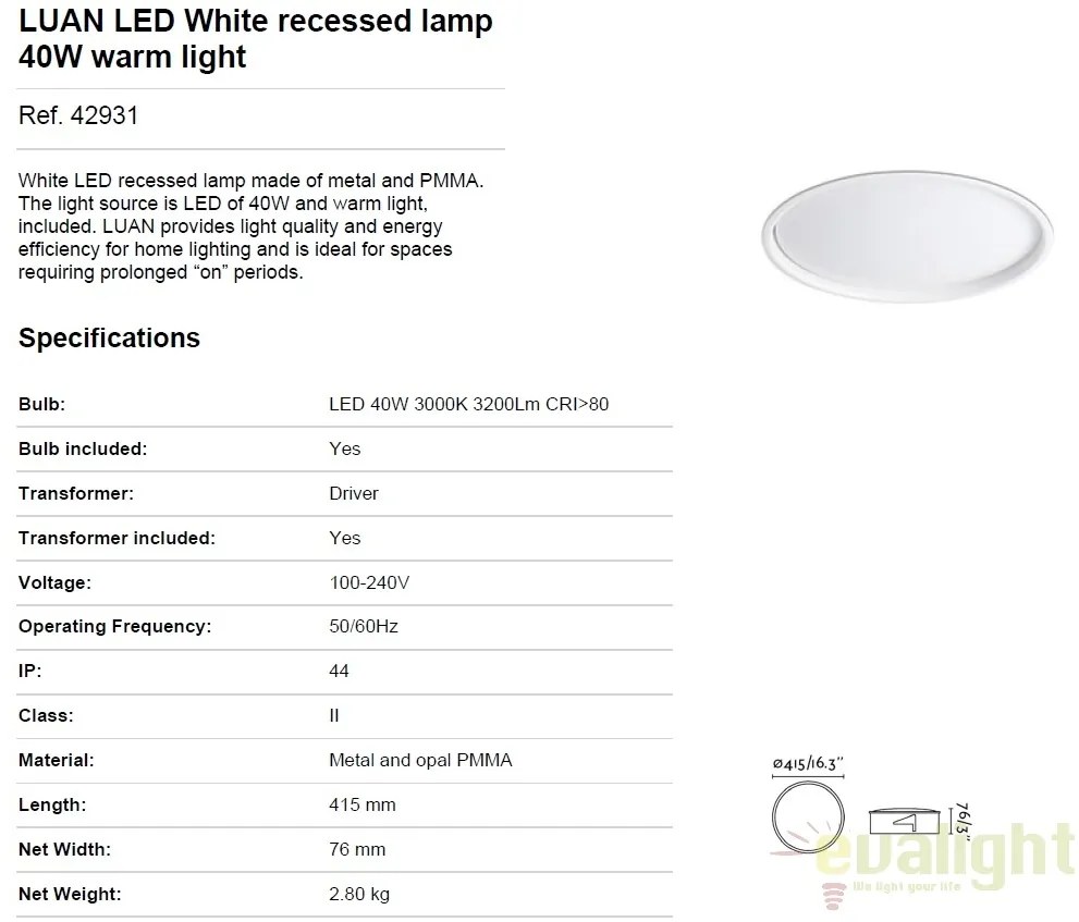 Plafoniera LED design modern LUAN 42931