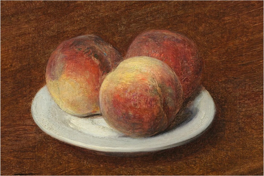 Tablou - Henri Fantin-Latour, Three Peaches on a Plate, reproducere (90x60 cm)