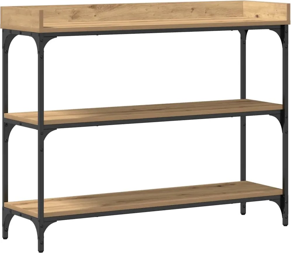 vidaXL Masă de Consolă cu raft stejar artizanal 100 x 30 x 80 cm
