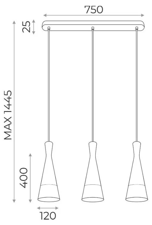 Lustra suspendata din lemn design modern Cone maro