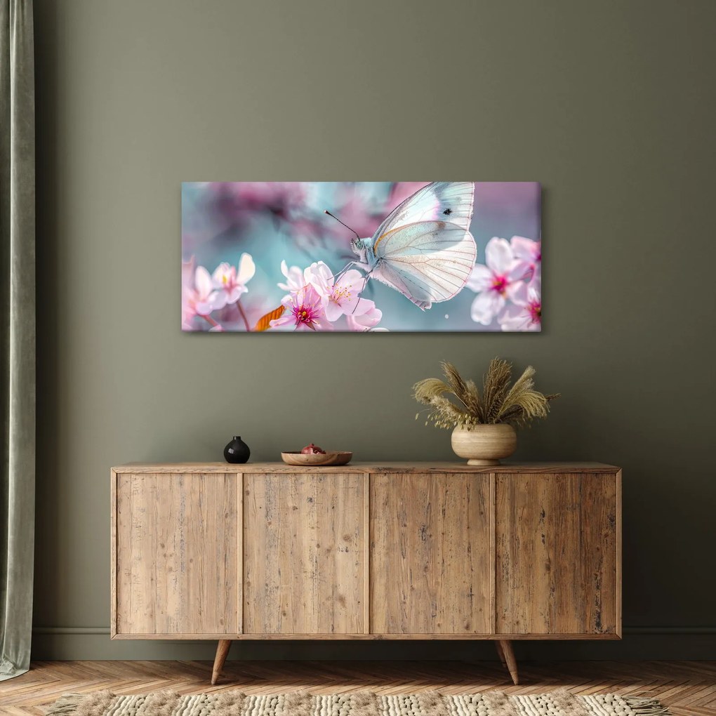 Tablou - Fluture pe un cireș (120x50 cm)