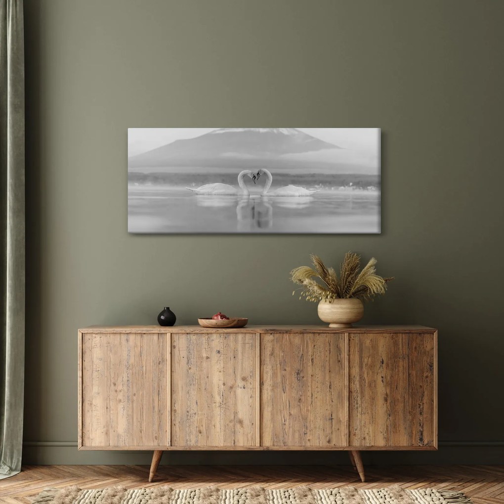 Tablou - Lebede îndrăgostite (120x50 cm)
