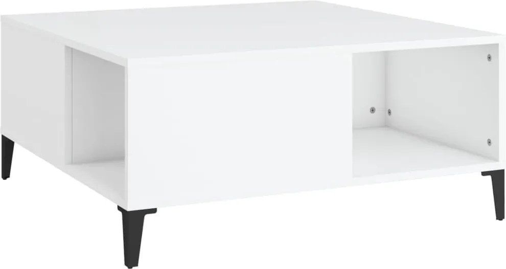 vidaXL Măsuță de cafea, alb, 80x80x36,5 cm, lemn prelucrat