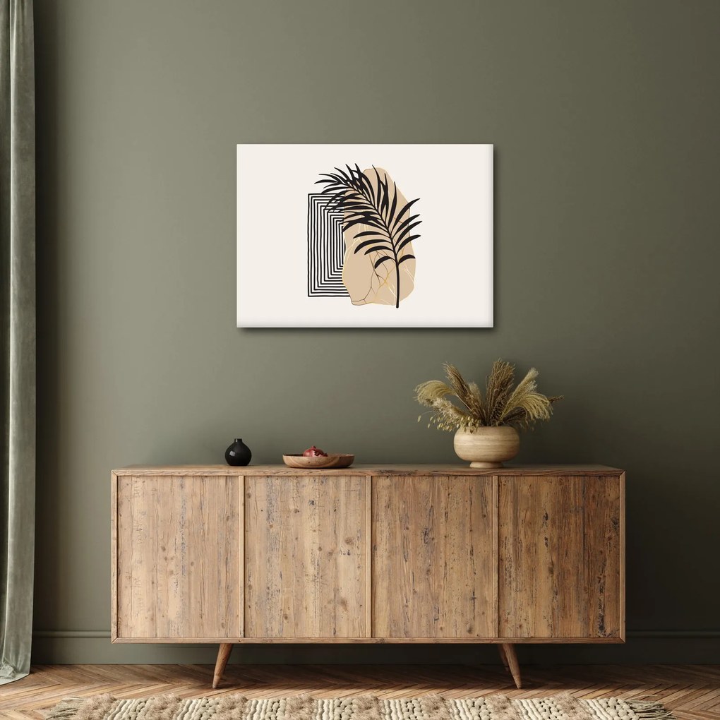 Tablou - Abstracție cu frunze tropicale N⁰3 (70x50 cm)