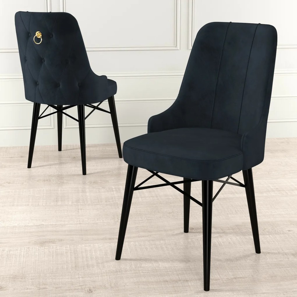 Set de scaune de sufragerie Pare Anthracite, 6bucăți