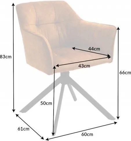 Set de 2 scaune pivotante Loft, galben mustar