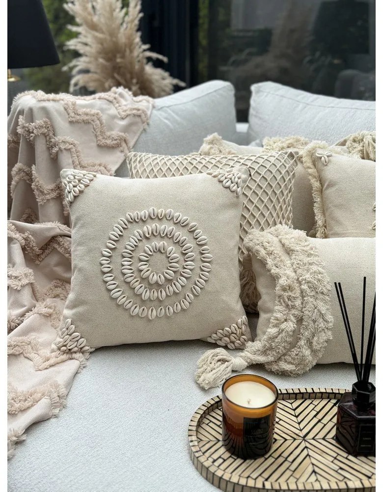 Față de pernă din bumbac 43x43 cm Seashells – Mioli Decor