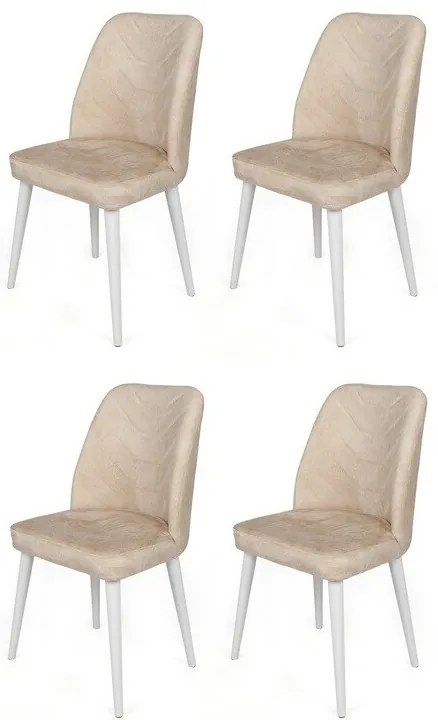 Set de scaune de sufragerie Dallas Beige andWhite, 4 buc.