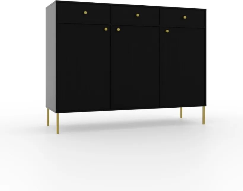 Comodă cu trei usi si trei sertare. 124x41x95cm, Tili System, ADRK Furniture (Culoare: Eucalipt / Eucalipt)