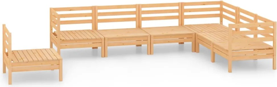 vidaXL Set mobilier de grădină, 7 piese, lemn masiv de pin