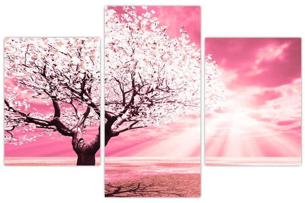 Tabloul cu pomul roz (90x60 cm)