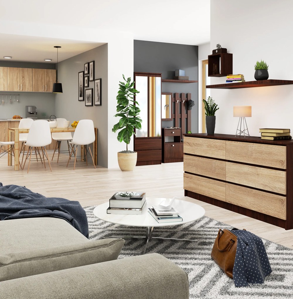 Comodă Koa III (wenge + Stejar sonoma). 1069387