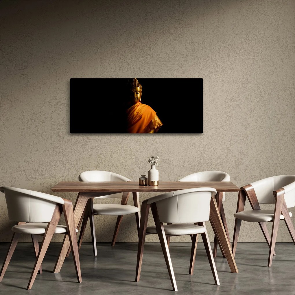 Tablou - Statuia lui Buddha de aur (120x50 cm)