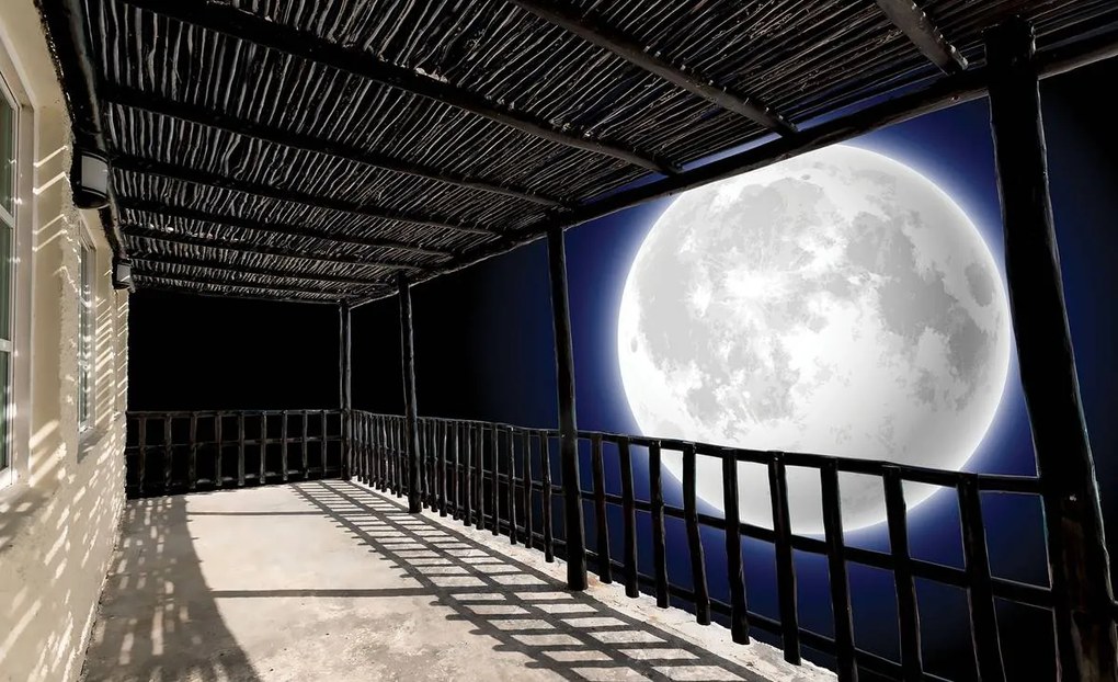 Fototapet - Terasă cu privire spre Lună (254x184 cm), în 8 de alte dimensiuni noi