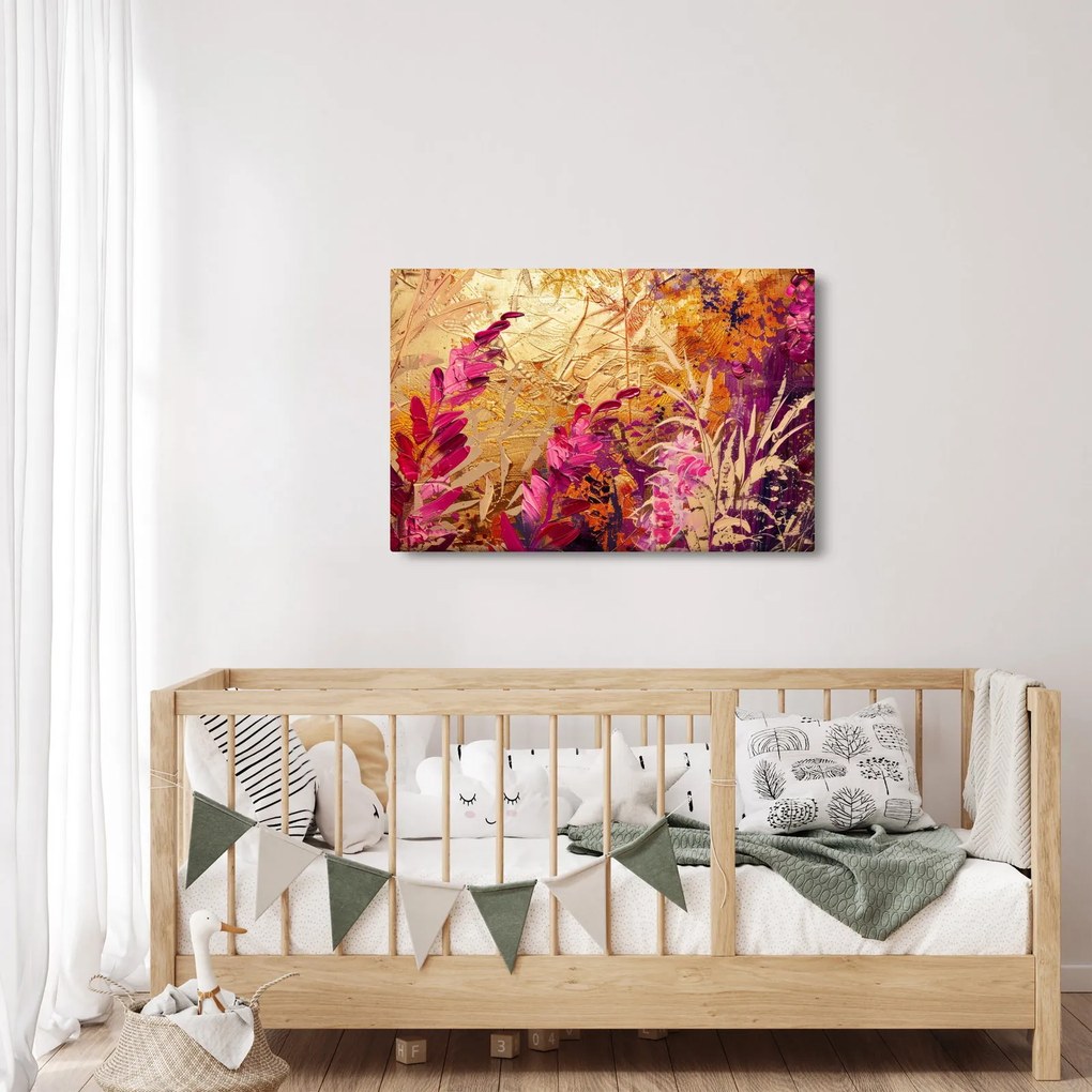 Tablou - Pictură abstractă de flori II. (90x60 cm)