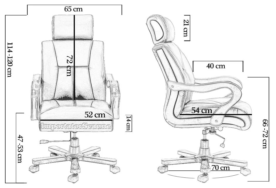 Fotoliu directorial cu masaj în 7 puncte din piele ecologică OFF 1662 negru