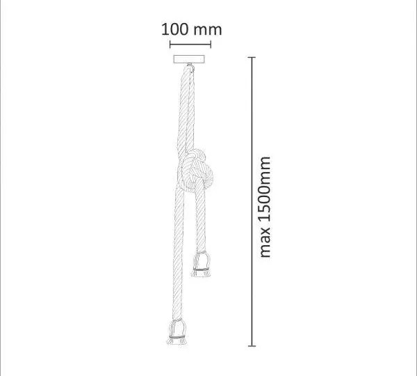 Lampa suspendata ROPE 2xE27/12W/230V