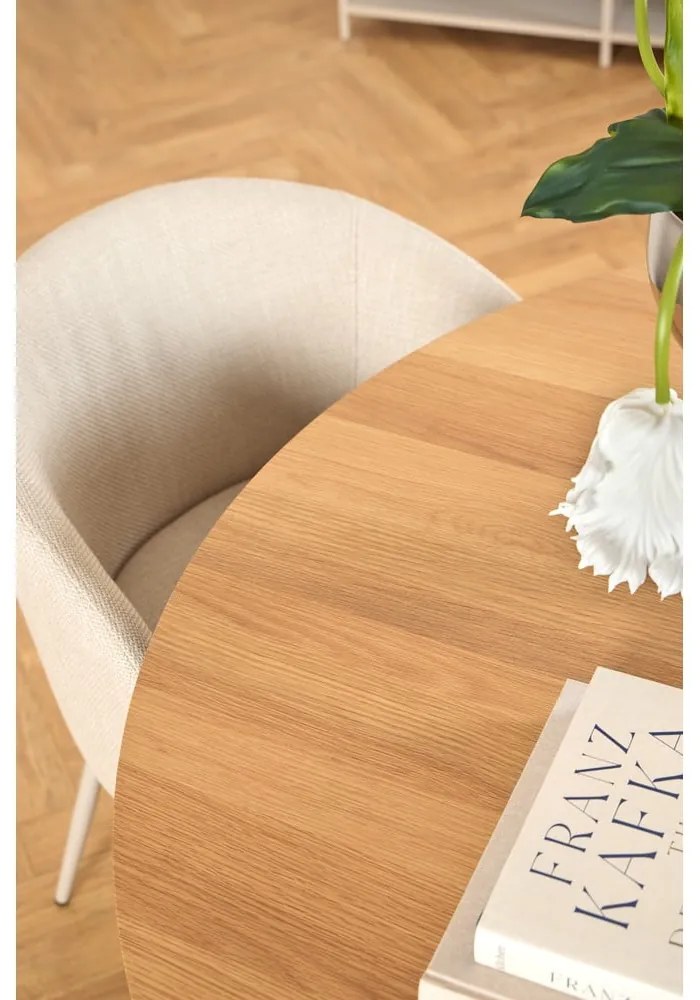 Masă de dining rotundă cu blat cu aspect de lemn de stejar ø 120 cm Soli – Actona