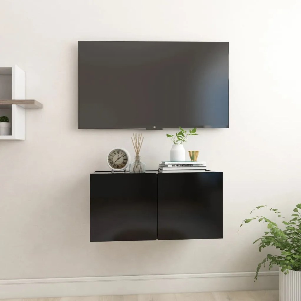vidaXL Dulapuri TV suspendate, negru, 60x30x30 cm