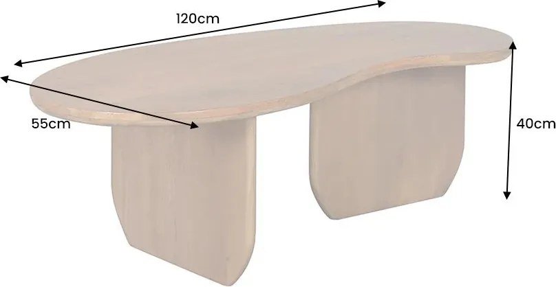 Masuta de cafea din lemn de mango ORGANIC 120cm